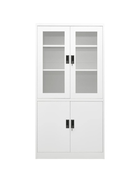 Armadio per Ufficio Bianco 90x40x180 cm in Acciaio
