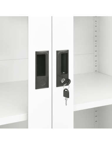 Armadio per Ufficio Bianco 90x40x180 cm in Acciaio