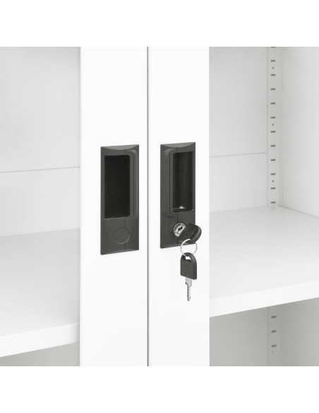 Armadio per Ufficio Bianco 90x40x180 cm in Acciaio