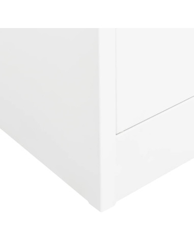 Armadio per Ufficio Bianco 90x40x180 cm in Acciaio