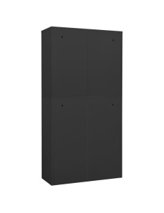 Armadio per Ufficio Antracite 90x40x180 cm in Acciaio e Vetro