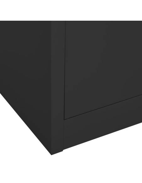 Armadio per Ufficio Antracite 90x40x180 cm in Acciaio e Vetro