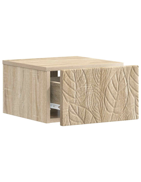 Mobiletto da notte a muro 2 pcs Rovere Sonoma 49 x 34,5 x 20 cm