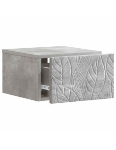 Mobiletto da notte a muro Grigio Cemento 49 x 34,5 x 20 cm 2
