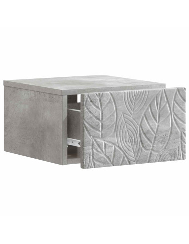 Mobiletto da notte a muro Grigio Cemento 49 x 34,5 x 20 cm