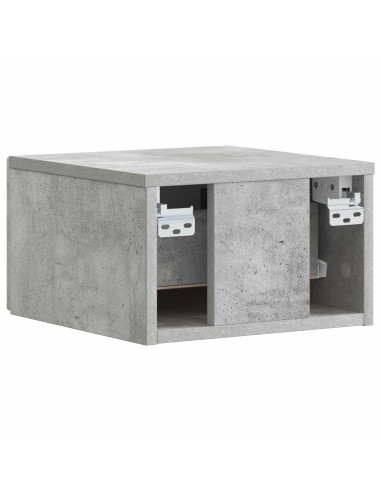 Mobiletto da notte a muro Grigio Cemento 49 x 34,5 x 20 cm