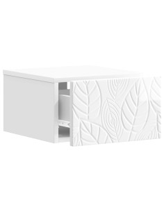 Mobiletto da notte a muro Bianco Lucido 49 x 34,5 x 20 cm 2