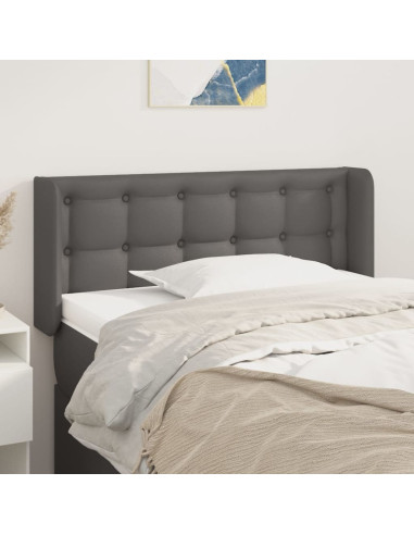 Testiera ad Orecchio Grigio 83x16x78/88 cm in Similpelle