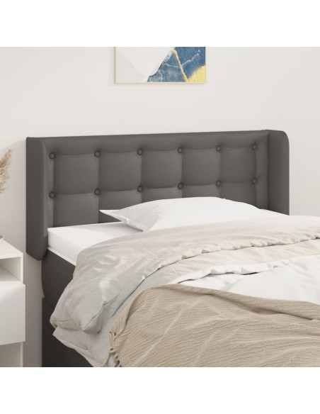 Testiera ad Orecchio Grigio 83x16x78/88 cm in Similpelle