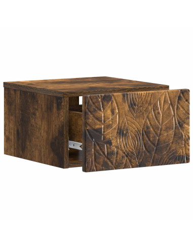 Mobiletto da notte a muro 2 pcs Rovere Fumo 49 x 34,5 x 20 cm