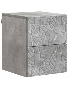 Mobiletto da notte a muro 2 pcs Grigio Cemento 2