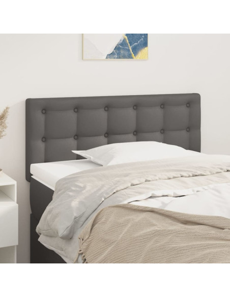 Testiera Grigia 80x5x78/88 cm in Similpelle