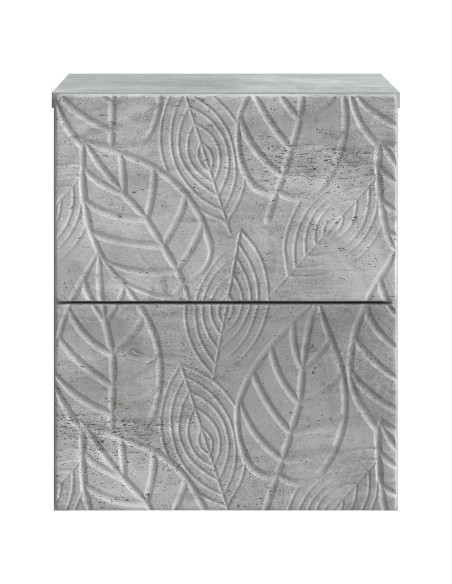 Mobiletto da notte a muro 2 pcs Grigio Cemento
