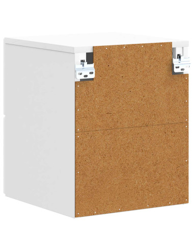 Mobiletto da notte a muro Bianco Lucido 34,5 x 33 x 40 cm