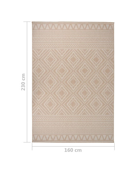 Tappeto da Esterni a Tessitura Piatta 160x230cm Strisce Marroni