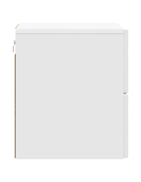 Mobiletto da notte a muro 2 pcs Bianco Lucido 34,5 x 33 x 40 cm
