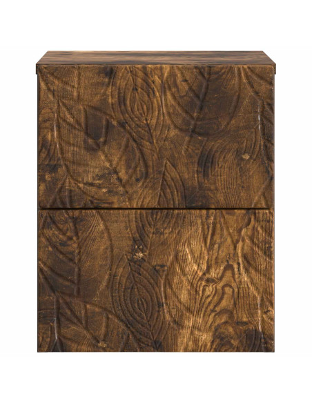 Mobiletto da notte a muro Rovere Fumo 34,5 x 33 x 40 cm