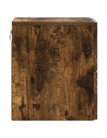 Mobiletto da notte a muro 2 pcs Rovere Fumo 34,5 x 33 x 40 cm