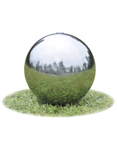 Fontana da Giardino a Sfera con LED in Acciaio Inox 30 cm