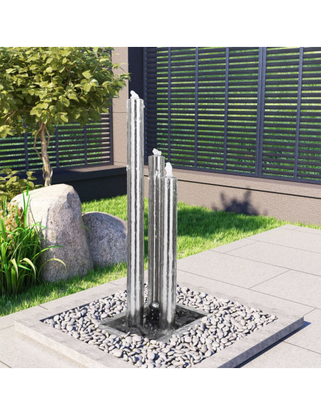 Fontana da Giardino Argento 48x34x123 cm in Acciaio Inox