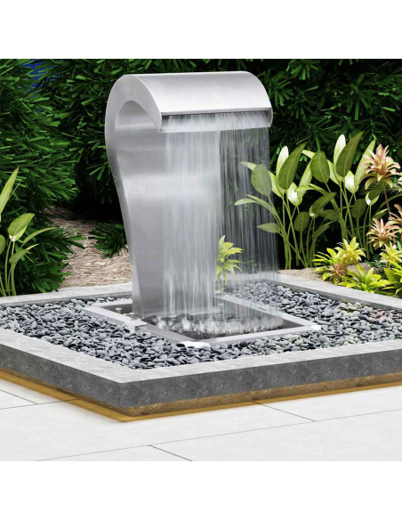 Cascata da Giardino Argento 34x49x82 cm in Acciaio Inox