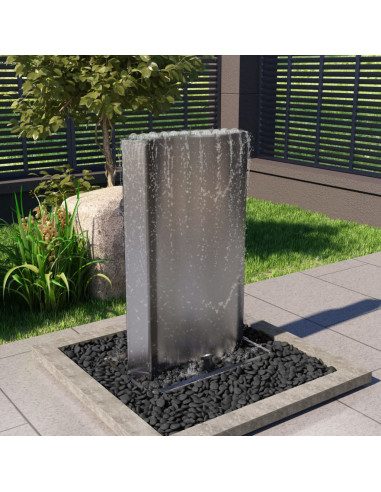 Fontana da Giardino Argento 60,2x37x122,1 cm in Acciaio Inox