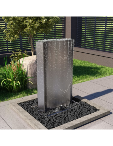 Fontana da Giardino Argento 60,2x37x122,1 cm in Acciaio Inox