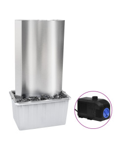 Fontana da Giardino Argento 60,2x37x122,1 cm in Acciaio Inox 2