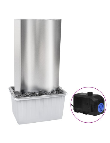 Fontana da Giardino Argento 60,2x37x122,1 cm in Acciaio Inox