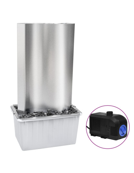 Fontana da Giardino Argento 60,2x37x122,1 cm in Acciaio Inox