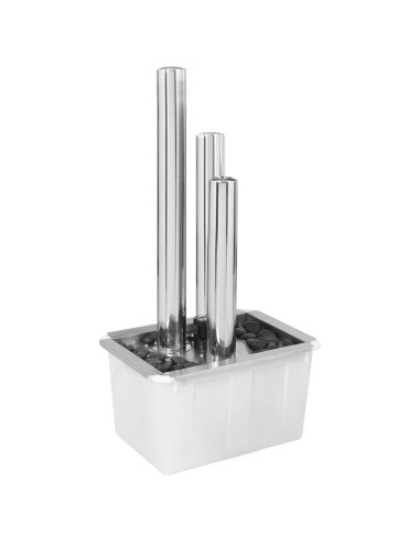 Fontana da Giardino Argento 48x34x88 cm in Acciaio Inox