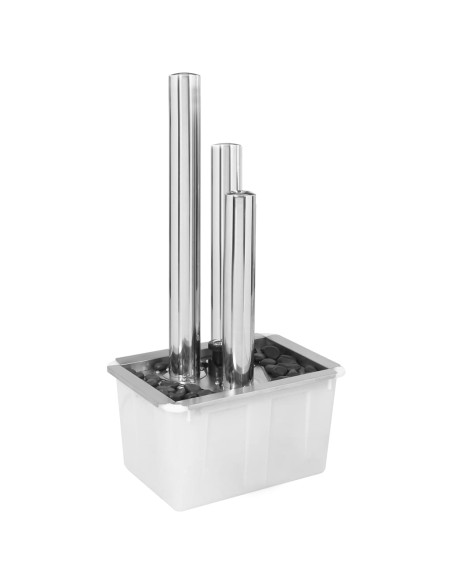 Fontana da Giardino Argento 48x34x88 cm in Acciaio Inox