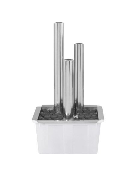 Fontana da Giardino Argento 48x34x88 cm in Acciaio Inox