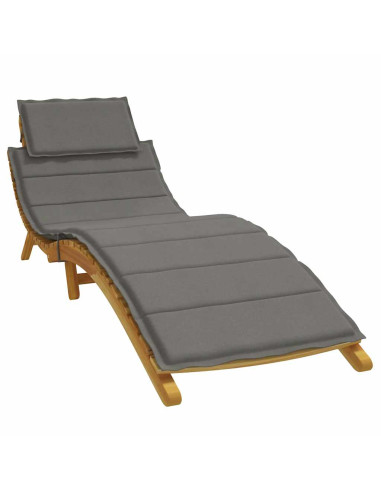 Cuscino per Lettino Prendisole Grigio Scuro Mélange 186x58x4cm
