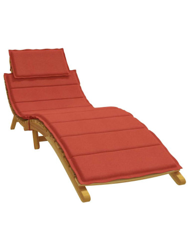 Cuscino per Lettino Prendisole Rosso Mélange 186x58x4cm Tessuto