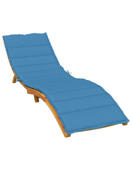 Cuscino per Lettino Prendisole Blu Mélange 200x60x4 cm Tessuto