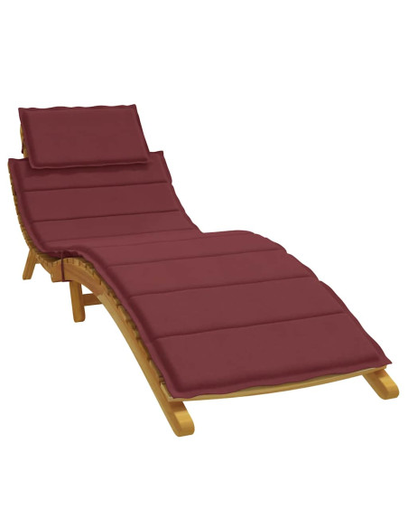 Cuscino per Lettino Prendisole Rosso Vino Mélange 186x58x4cm