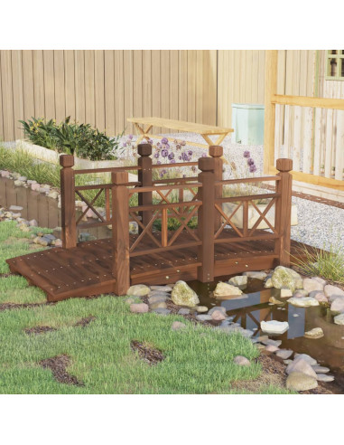 Ponte Giardino Ringhiere 150x67x56cm Legno Massello Abete Rosso