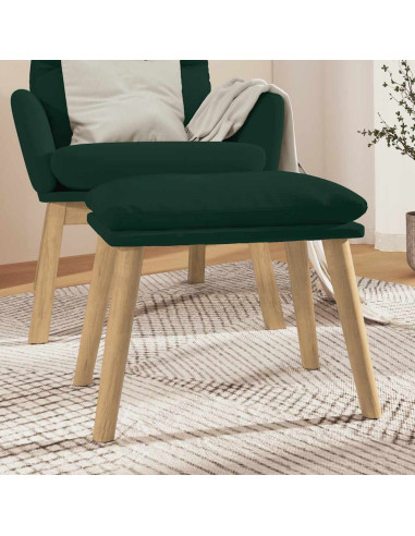 Poggiapiedi Verde Scuro 45x29,5x35 cm in Velluto