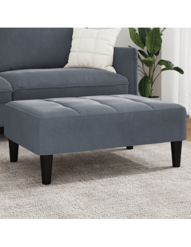 Poggiapiedi Grigio Scuro 77x55x31 cm in Velluto