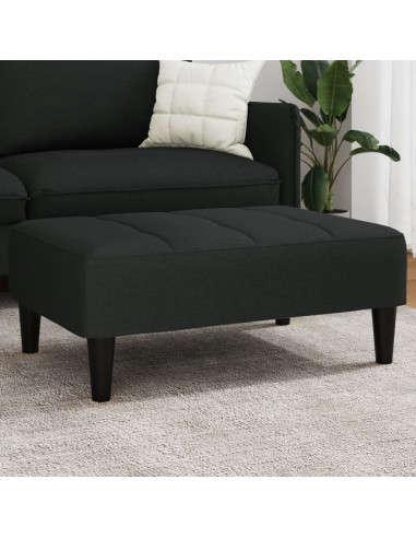 Poggiapiedi Nero 77x55x31 cm in Velluto