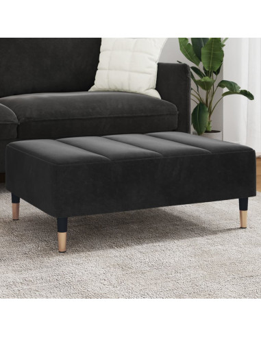 Poggiapiedi Nero 77x55x31 cm in Velluto