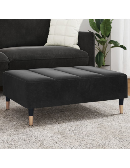 Poggiapiedi Nero 77x55x31 cm in Velluto