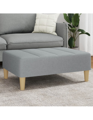 Poggiapiedi Grigio Chiaro 77x55x31 cm in Tessuto