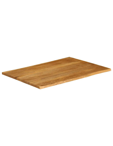 Piano Tavolo 100x80x3,8 cm Bordi Vivi in Legno Massello Mango
