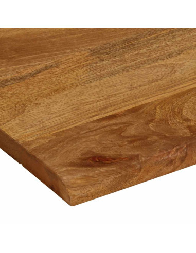 Piano Tavolo 100x80x3,8 cm Bordi Vivi in Legno Massello Mango