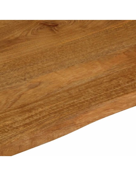 Piano Tavolo 100x80x3,8 cm Bordi Vivi in Legno Massello Mango