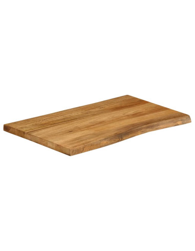 Piano per Tavolo 70x60x3,8cm Bordi Vivi in Legno Massello Mango