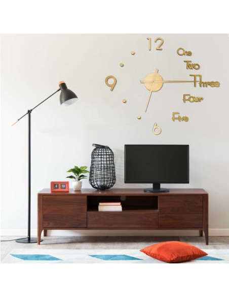 Orologio da Parete 3D Design Moderno Oro 100 cm XXL