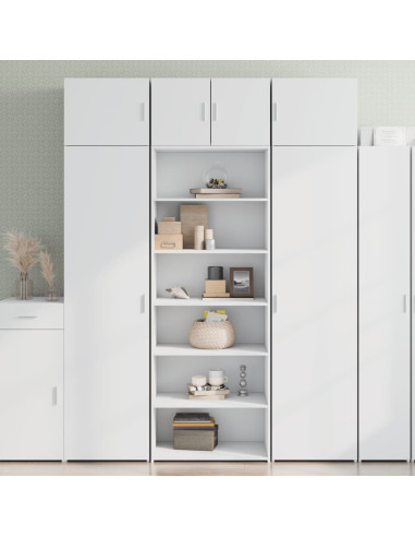 Credenza Bianca 70x41x185 cm in Legno Multistrato